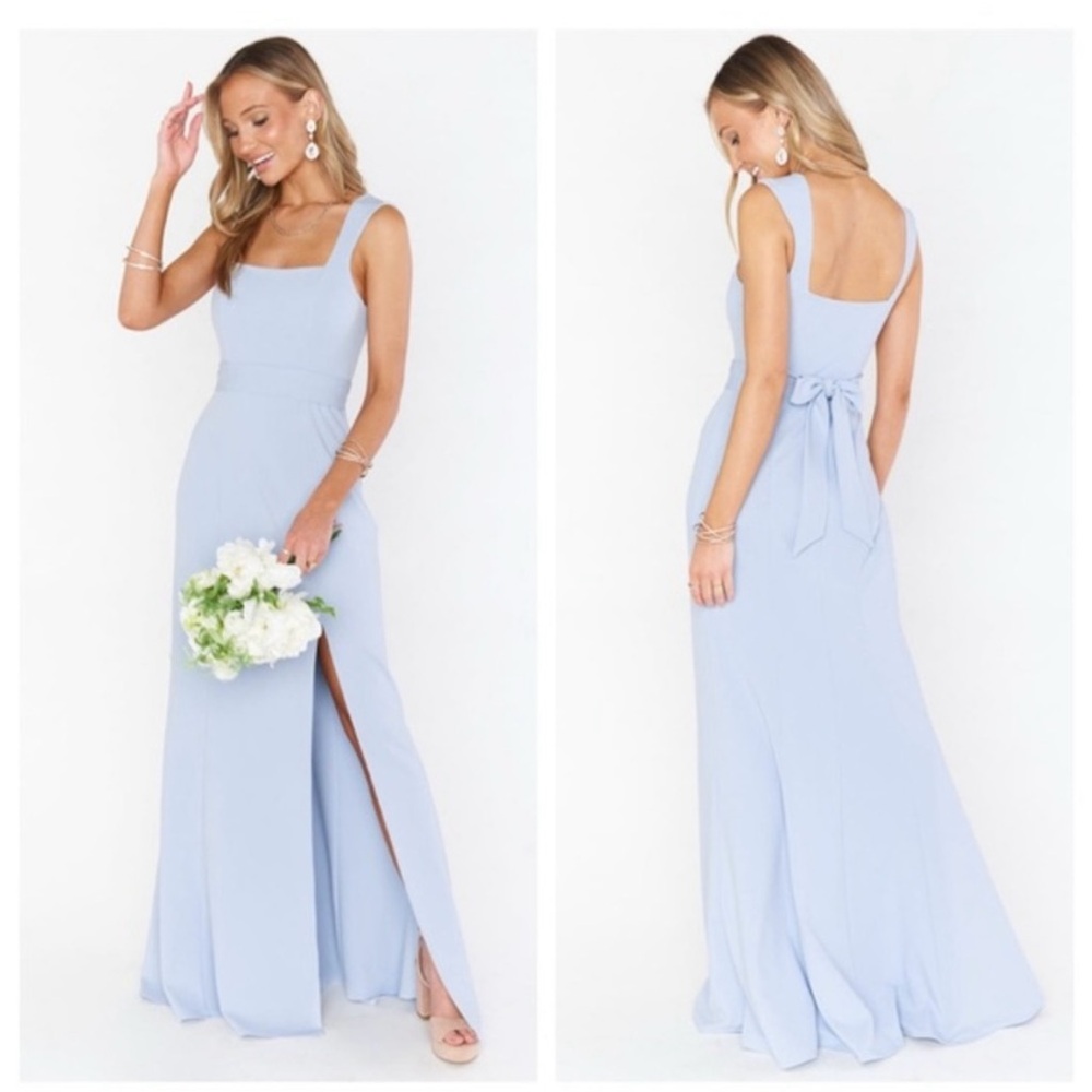 Show Me You Mumu Pairs Gown in Steel Blue